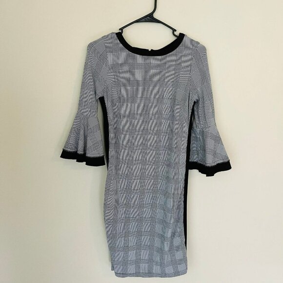 Three Dots Glen Plaid Sheath Dress SZ M - Picture 2 of 9